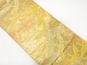 アンティーク　引き箔群鶴模様織り出し袋帯(着用可)